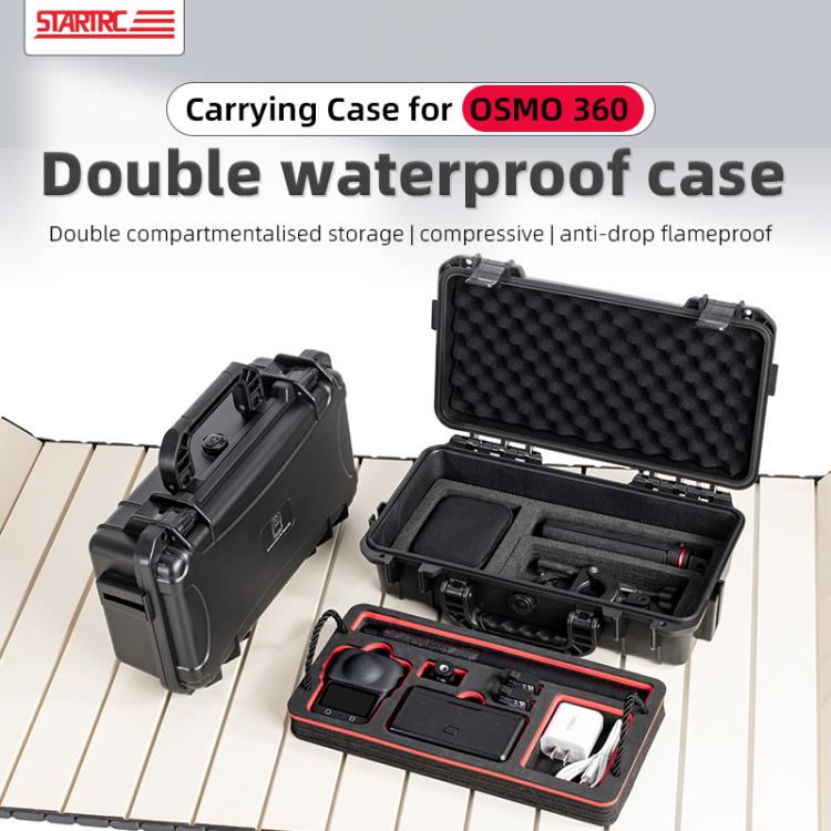 For DJI Osmo 360 STARTRC Waterproof EVA ABS Dual-layer Suitcase Storage Box  - Black