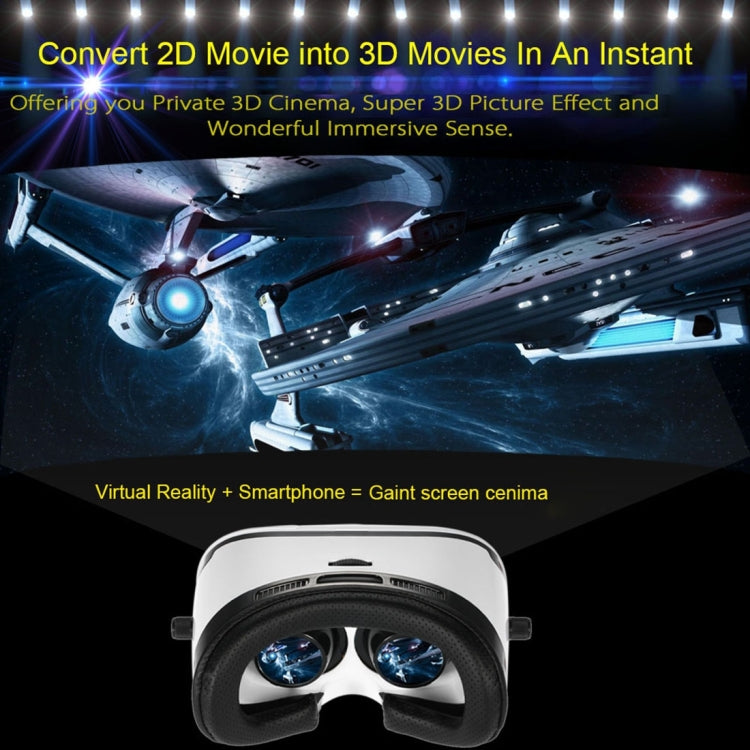 VRMAX Virtual Reality VR Glasses 3D Video Glasses for 4 to 6 inch Smartphones(Maximal Size: 160 * 85 mm) (White)
