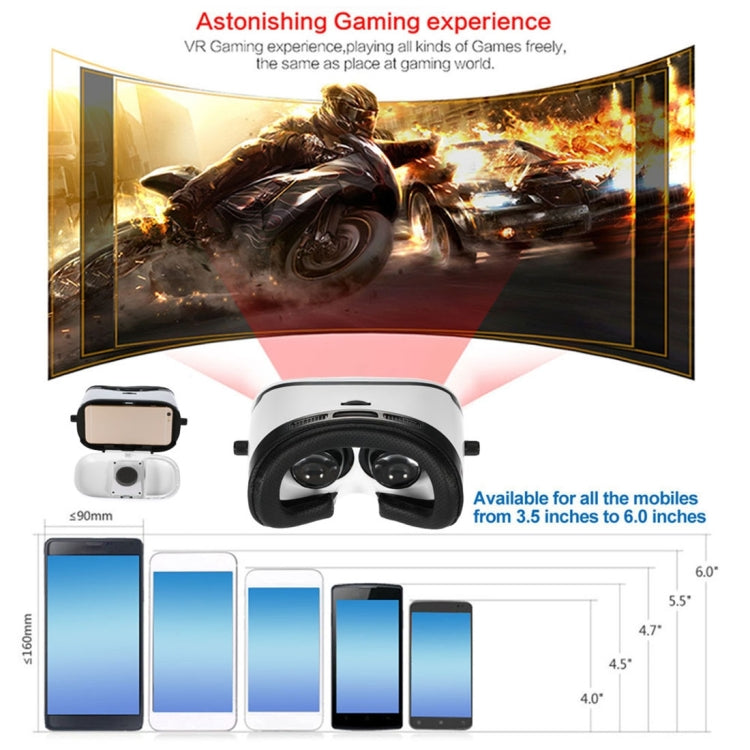 VRMAX Virtual Reality VR Glasses 3D Video Glasses for 4 to 6 inch Smartphones(Maximal Size: 160 * 85 mm) (White)