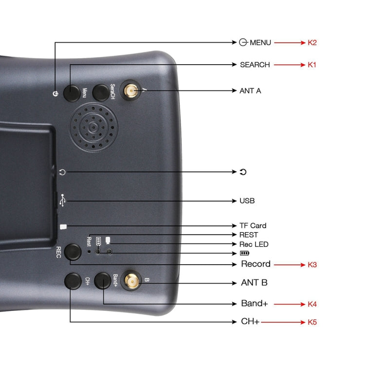 LS-008D 4.3 inch 800 x 480 Pixel Display 5.8GHz 40CH FPV Goggles, Support TF Card & DVR