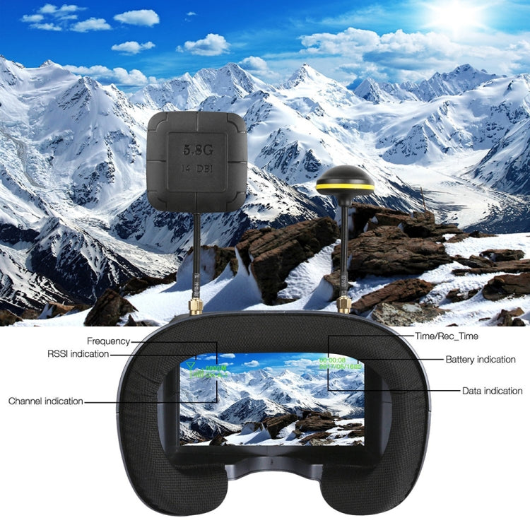 LS-008D 4.3 inch 800 x 480 Pixel Display 5.8GHz 40CH FPV Goggles, Support TF Card & DVR