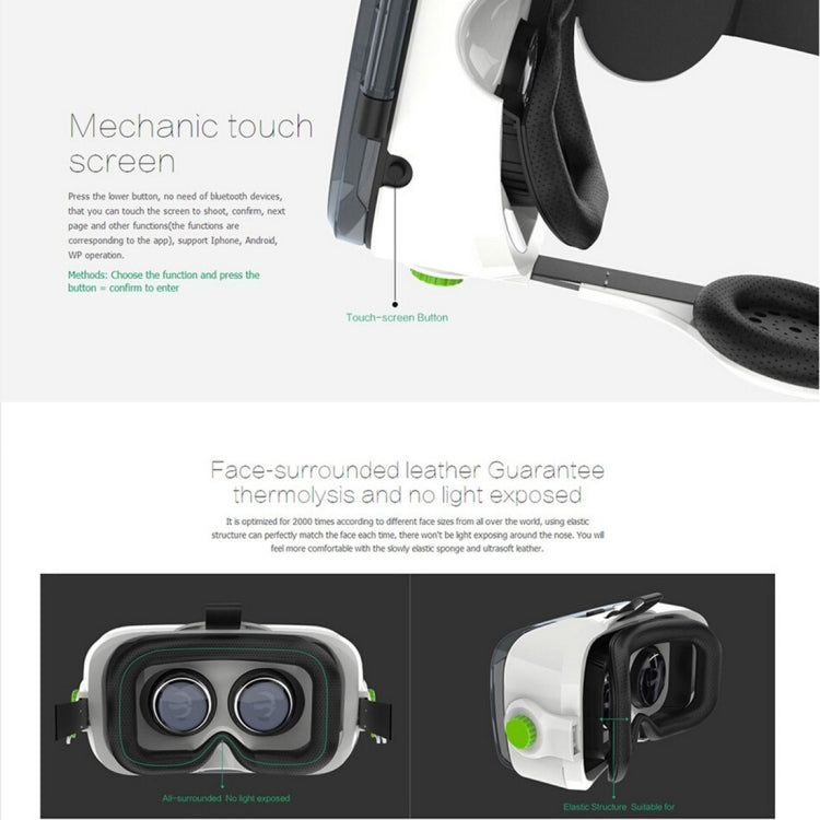 Xiaozhai BOBOVR Z4 VR BOX Universal Virtual Reality 3D Video Glasses with Headphone for 3.5 to 6.0 inch Smartphones (White + Black)