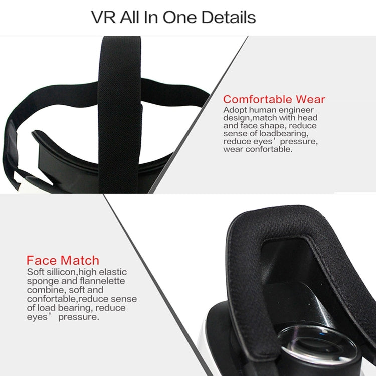 Caraok V12 5.5 inch VR Headset Glasses Virtual Reality 3D Glasses, Support USB & TF & 3.5mm Earphone Slot & OTG(Silver)
