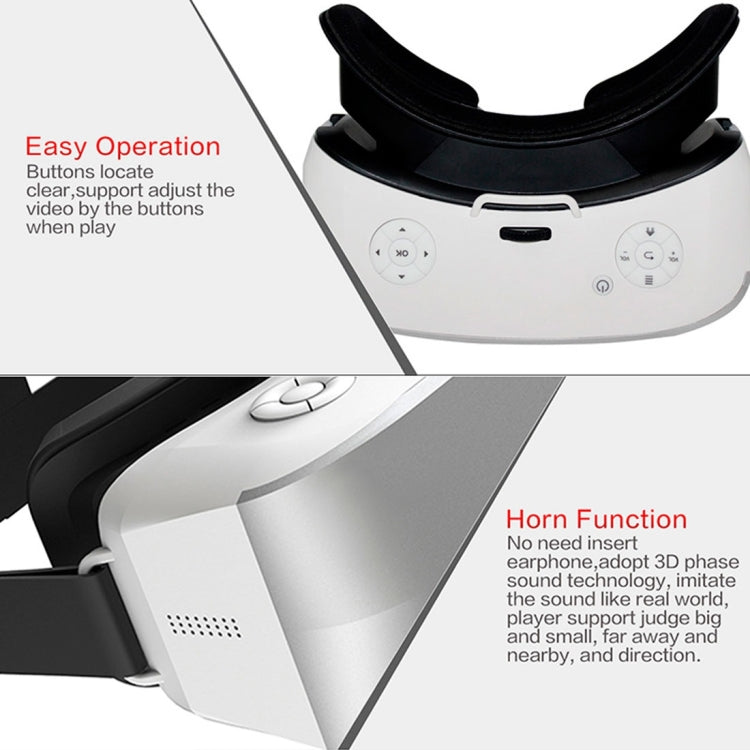 Caraok V12 5.5 inch VR Headset Glasses Virtual Reality 3D Glasses, Support USB & TF & 3.5mm Earphone Slot & OTG(Silver)