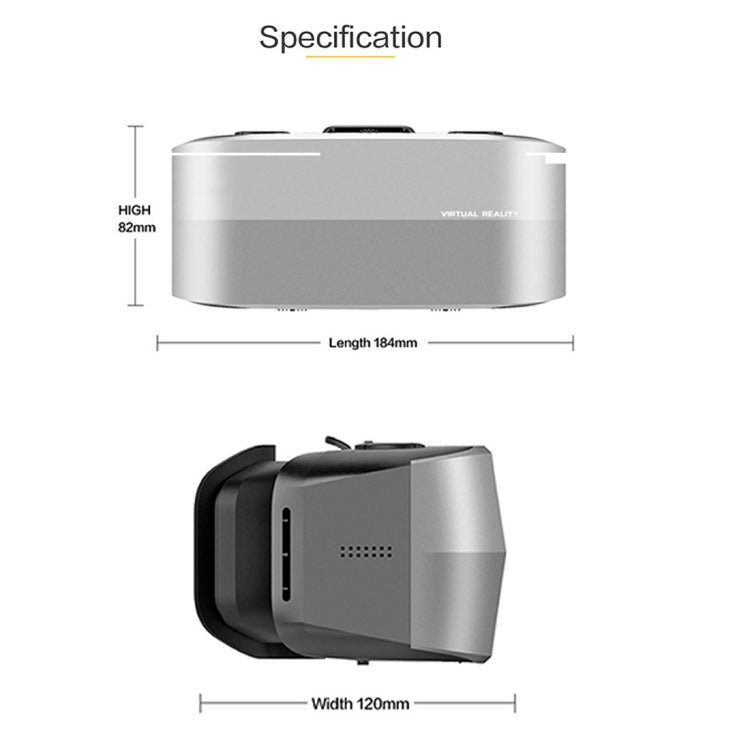 Caraok V12 5.5 inch VR Headset Glasses Virtual Reality 3D Glasses, Support USB & TF & 3.5mm Earphone Slot & OTG(Silver)