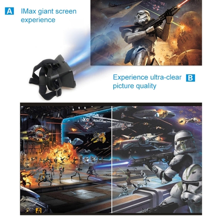 NJ-8888 3D Cardboard Head Mount Virtual Reality 3D Video Glasses for iPhone 6 Plus & 6s Plus / Galaxy Note 4 / 3 etc. 4.3 inch - 6.3 inch Android iOS Smartphone