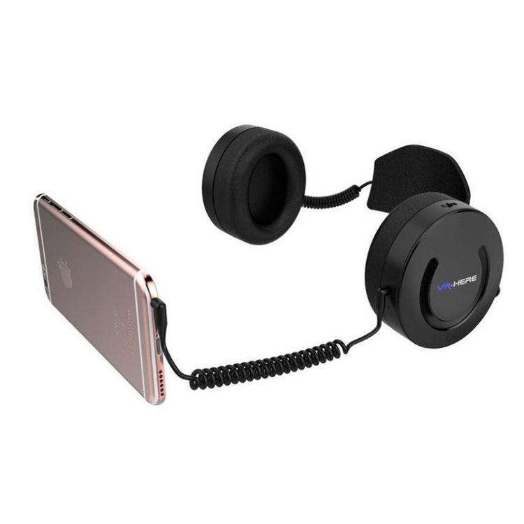 Detachable VR Over-ear Earphones for Smart Phones, 3D Virtual Reality Glasses VR Headset (Black)