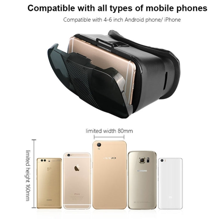VR5000 VR Virtual Reality Glasses Headset 360 Degrees 3D Video Private Cinema Glasses Helmet for iPhone 7 Plus & 6s Plus & 6 Plus & iPhone 7 & 6 & 6s, Xiaomi Note & Mi 4 & Mi 5 & Redmi Note 3 and other 4 - 6 inch Smartphones