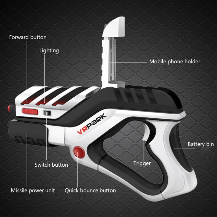 A8 AR Gun Shaped Bluetooth Wireless Game Controller with Phone Clip, for Android / iOS Devices / PC