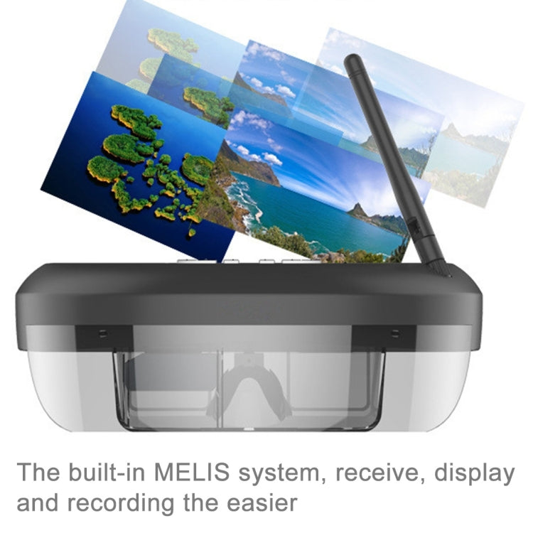 VISION-730S 5.8GHz 40CH Wireless FPV Glasses 98 inch Private Virtual Theater Monocular Video Glasses Display with 8GB Memory, Support 1080P Video & Music & Picture & E-book & TF Card & HDMI-In Play