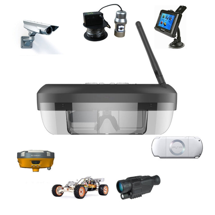 VISION-730S 5.8GHz 40CH Wireless FPV Glasses 98 inch Private Virtual Theater Monocular Video Glasses Display with 8GB Memory, Support 1080P Video & Music & Picture & E-book & TF Card & HDMI-In Play