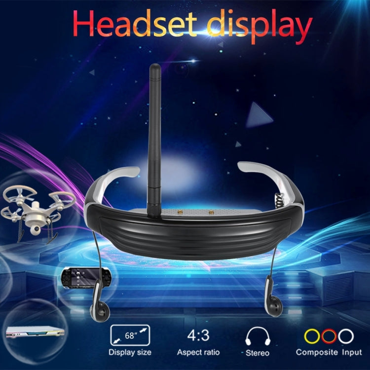 VISION-720S 5.8GHz 40CH Wireless FPV Glasses 68 inch Private Virtual Theater Video Glasses Display for RC Drone Quadcopter & DVD & TV-BOX, Support AV-IN Video Play