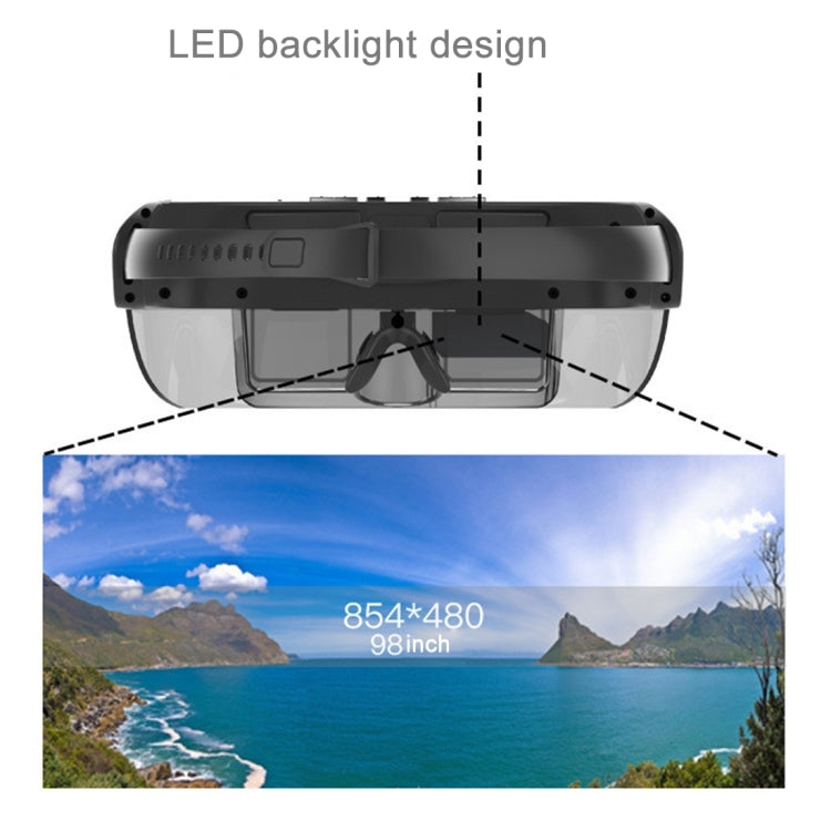 VISION-730 98 inch Private Virtual Theater Monocular Video Glasses Display with 8GB Memory, Support 1080P Video & Music & Picture & E-book & TF Card & AV-IN Play