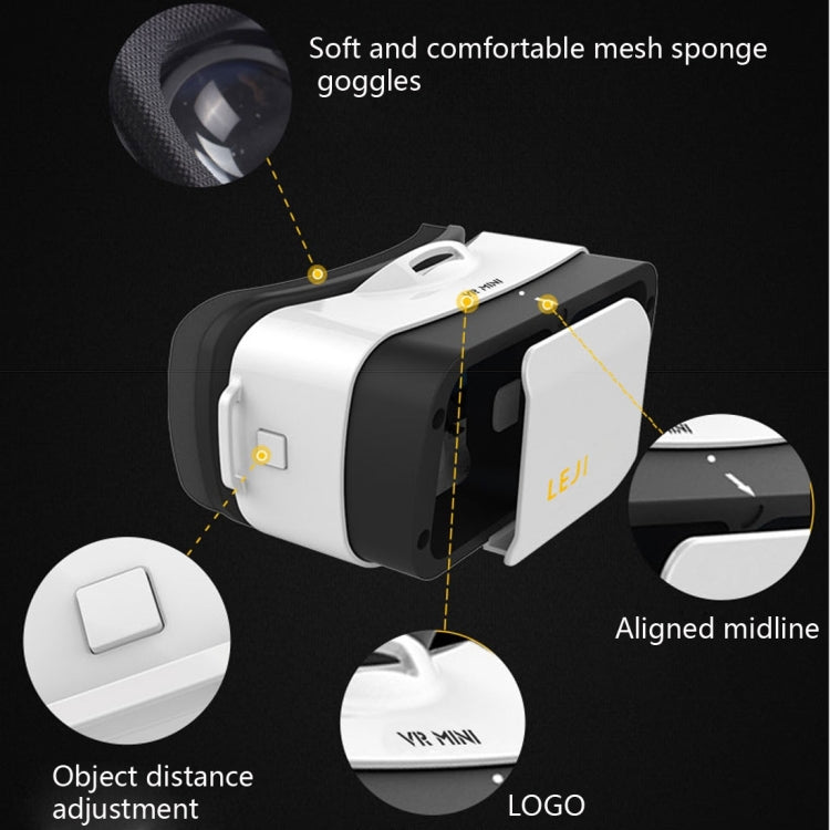 LEJI Mini VR Virtual Reality 3D Helmet Headset Glasses for 4.5-5.5 inch Smartphones