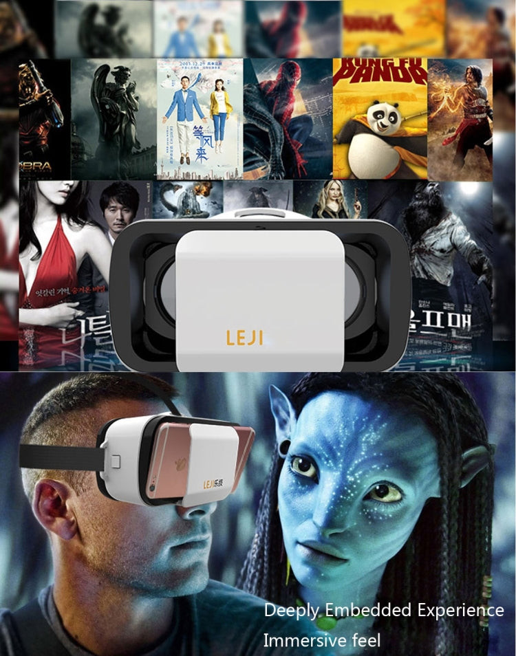 LEJI Mini VR Virtual Reality 3D Helmet Headset Glasses for 4.5-5.5 inch Smartphones