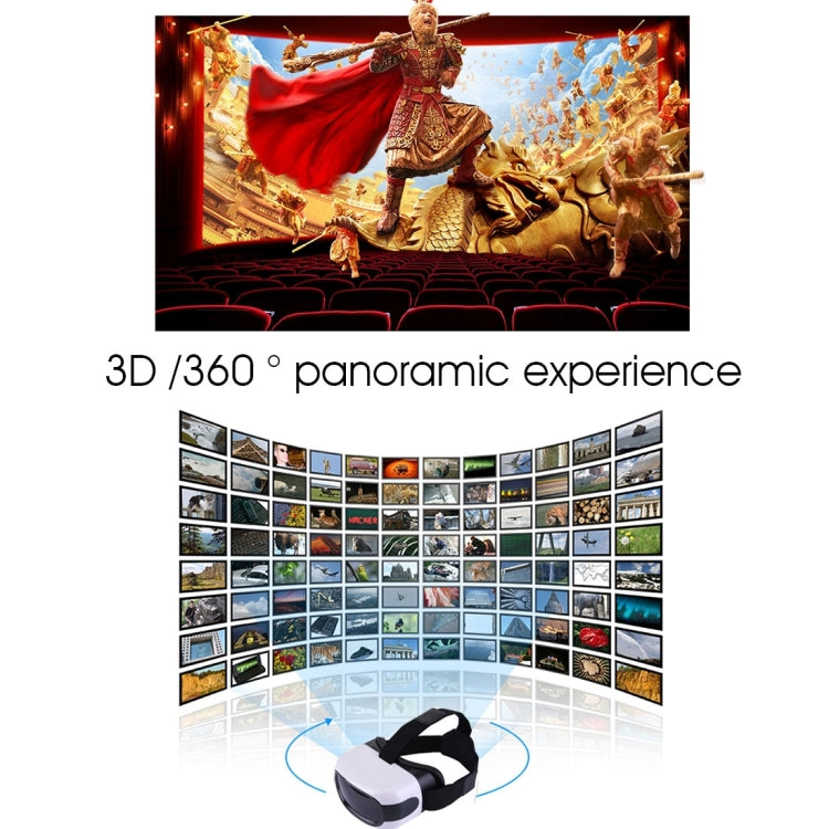 5 inch LCD Sceen Android 5.1 OS RK3126 Quad-Core 1.3GHz 1+8GB 3D VR Virtual Reality Headset Mobile Private Cinema Glasses Helmet, Support WiFi, Bluetooth, 32GB TF Card
