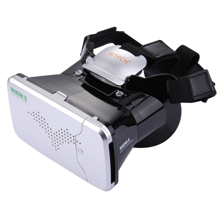 RITECH RIEM3 3D VR Virtual Reality Headset Mobile 360 Degrees Video Private Cinema Glasses Helmet with AR Augment Reality Window for 3.5-6 inch Smartphones