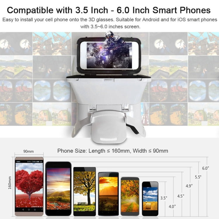 RITECH RIEM3 3D VR Virtual Reality Headset Mobile 360 Degrees Video Private Cinema Glasses Helmet with AR Augment Reality Window for 3.5-6 inch Smartphones