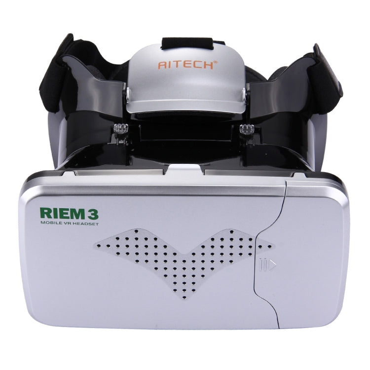 RITECH RIEM3 3D VR Virtual Reality Headset Mobile 360 Degrees Video Private Cinema Glasses Helmet with AR Augment Reality Window for 3.5-6 inch Smartphones