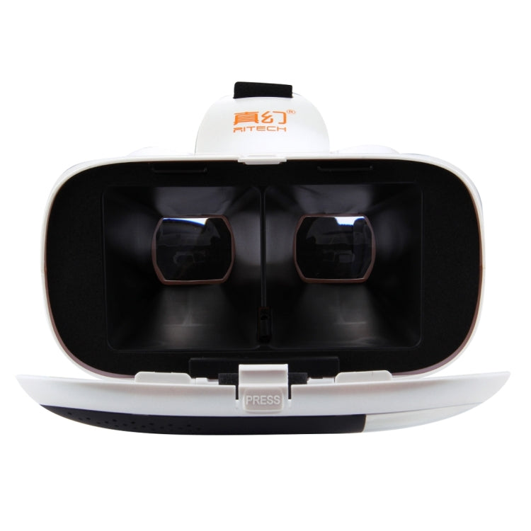 RITECH RIEM3 Plus 3D VR Virtual Reality Headset Mobile 360 Degrees Video Private Cinema Glasses Helmet with AR Augment Reality Window for 4.7-6 inch Smartphones
