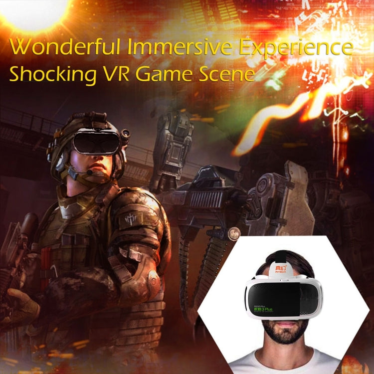 RITECH RIEM3 Plus 3D VR Virtual Reality Headset Mobile 360 Degrees Video Private Cinema Glasses Helmet with AR Augment Reality Window for 4.7-6 inch Smartphones