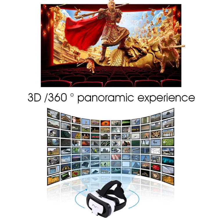 3D VR Universal Virtual Reality 3D Video Glasses for 4.0 to 6.5 inch Smartphones (Black + White)