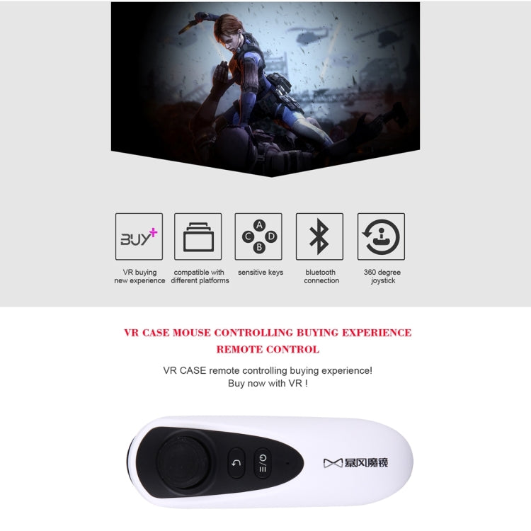Virtual Reality 3D VR Video Glasses Wireless Bluetooth Remote Controller for Baofeng Mojing IV (Android Version)