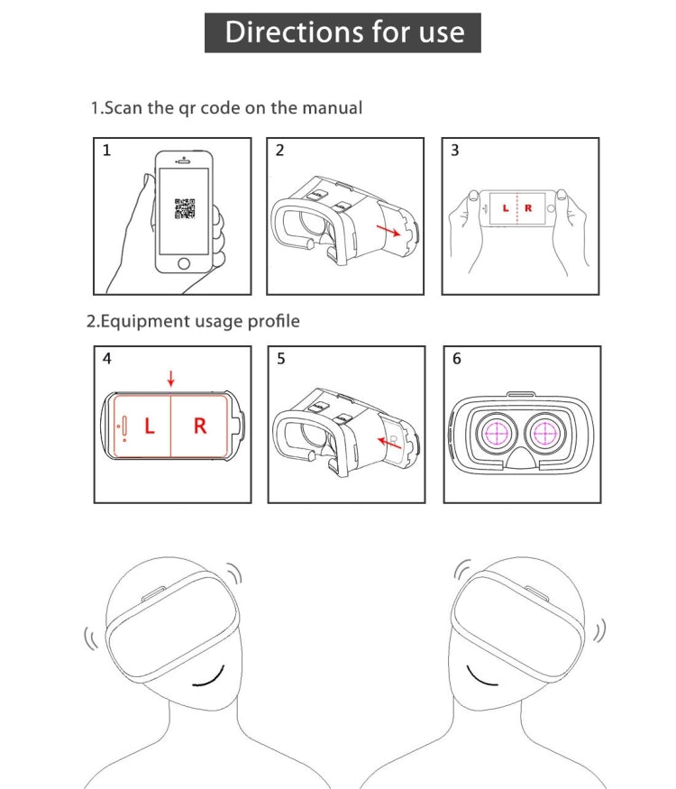 RK5th Virtual Reality 3D Video Glasses for iPhone 6 Plus / Galaxy S7 etc. 4.0 inch - 5.5 inch Smartphone