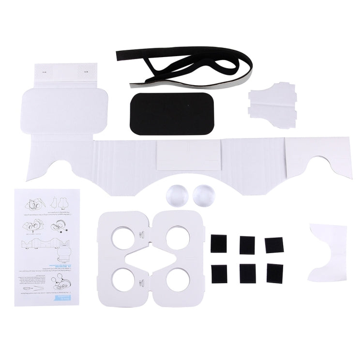 DIY Cardboard 1.0 Virtual Reality VR Glasses 3D Video Glasses for 4 to 6 inch Smartphones(White)