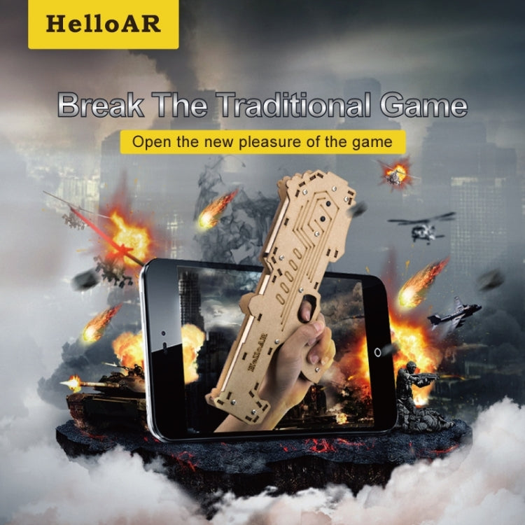 AR Shooting Game Bluetooth Wooden Toy Gun with Clip for iOS & Android Phones with 55-83mm Width, Size: L