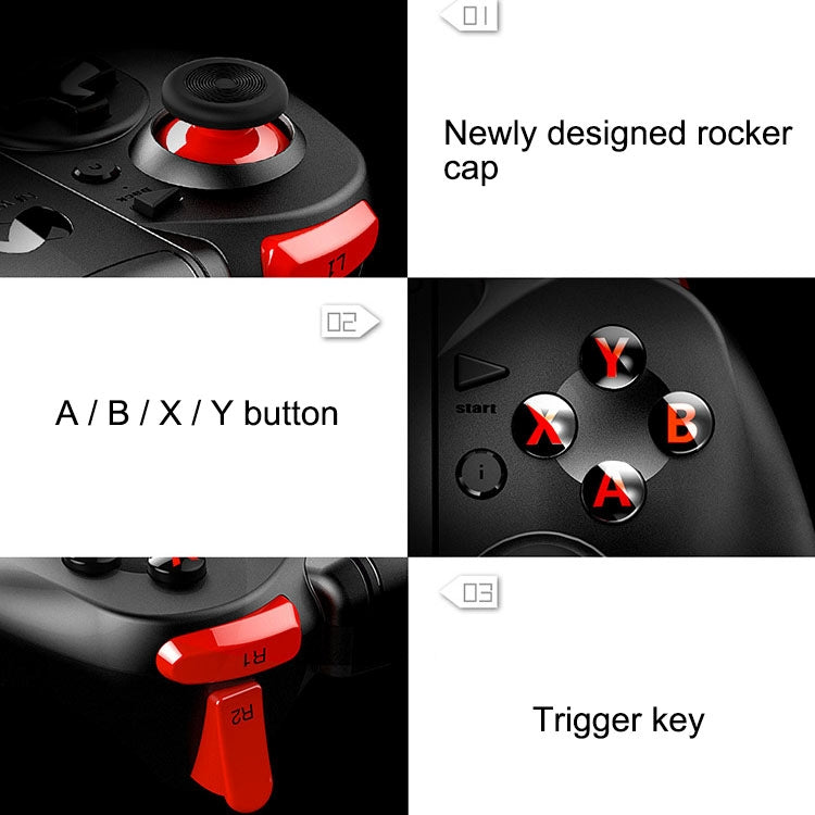 NGDS N1 Pro Enhanced Version Somatosensory Bluetooth Gaming Controller Grip Game Pad with Bracket, For Android / iOS  / PC