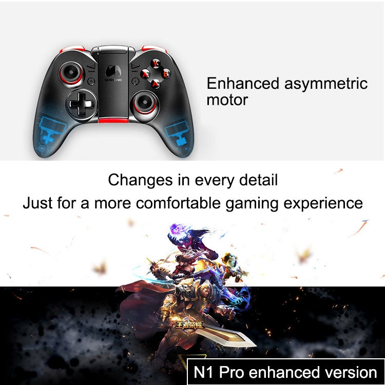 NGDS N1 Pro Enhanced Version Somatosensory Bluetooth Gaming Controller Grip Game Pad with Bracket, For Android / iOS  / PC
