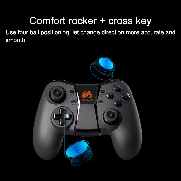 NEWGAME Q1 Bluetooth + 2.4GHz Wireless Gaming Controller Grip Game Pad with Bracket, For Android / iOS  / PC