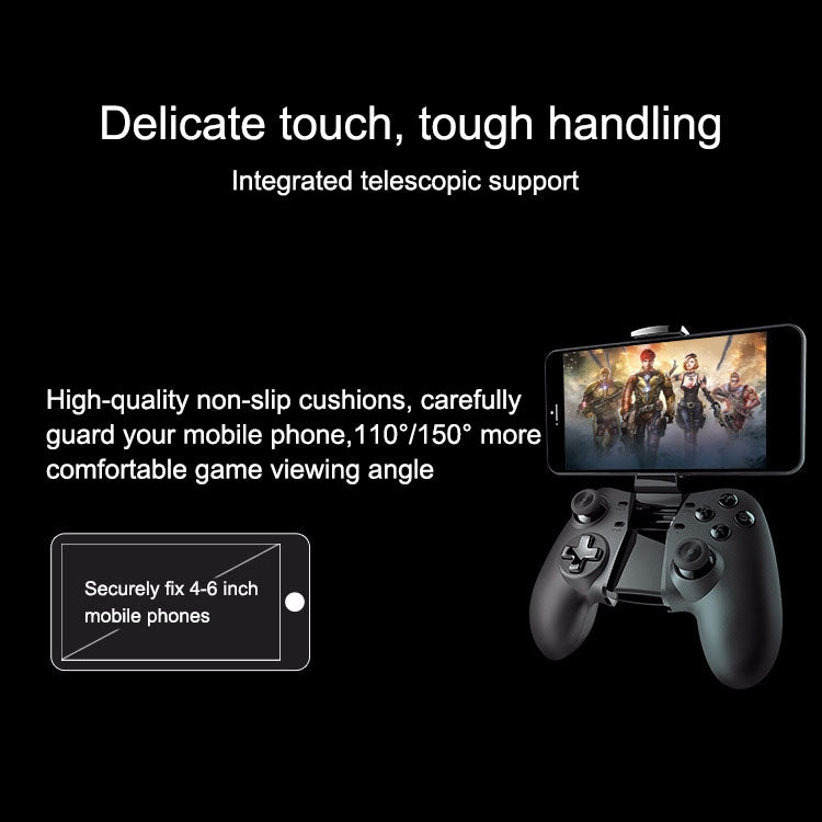 NEWGAME Q1 Bluetooth + 2.4GHz Wireless Gaming Controller Grip Game Pad with Bracket, For Android / iOS  / PC