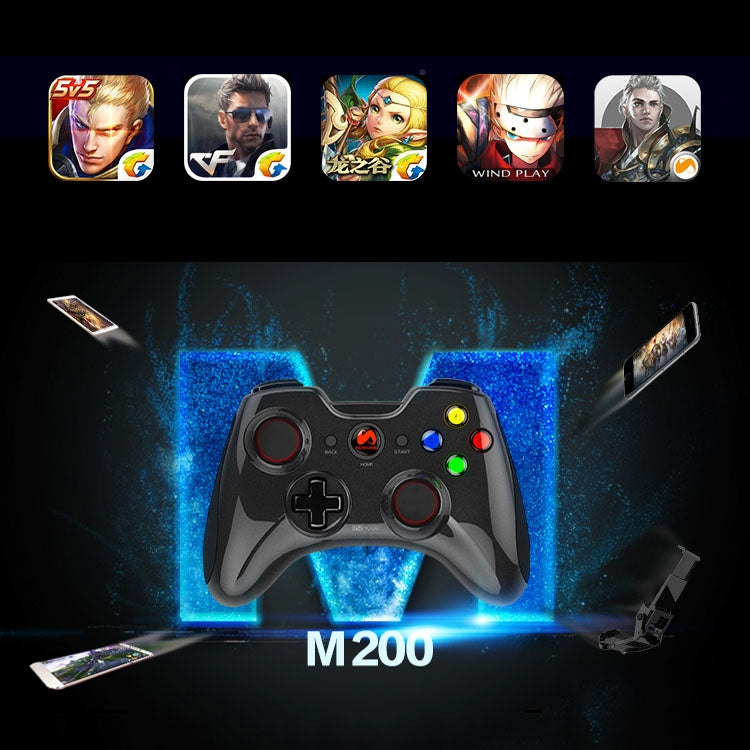 M200 Bluetooth Gaming Controller Grip Game Pad with Bracket, For Android / iOS  / PC