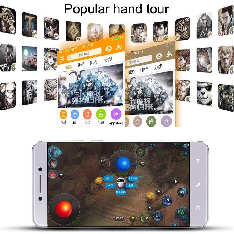 NGDS N1 Pro Bluetooth Gaming Controller Grip Game Pad with Bracket, For Android / iOS  / PC