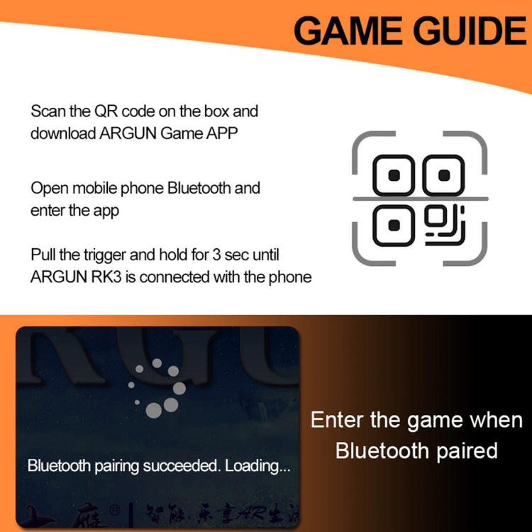 New Tech Entertainment Immersive AR-Gun RK3 Game Equipment Virtuality and Reality Interaction Bluetooth Shooting Game Gun (Orange)