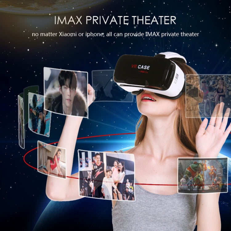 VR CASE RK-6TH Virtual Reality 3D Glasses with Bluetooth Remote Control for iPhone, Samsung, Huawei, Xiaomi, 4.7 inch - 6 inch Android & iOS Smartphone