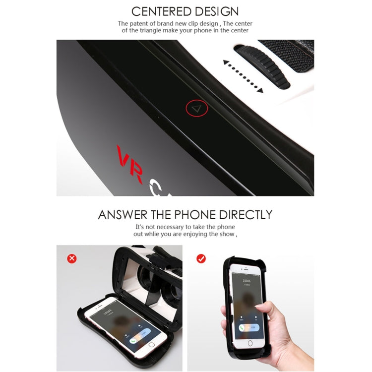 VR CASE RK-6TH Virtual Reality 3D Glasses with Bluetooth Remote Control for iPhone, Samsung, Huawei, Xiaomi, 4.7 inch - 6 inch Android & iOS Smartphone