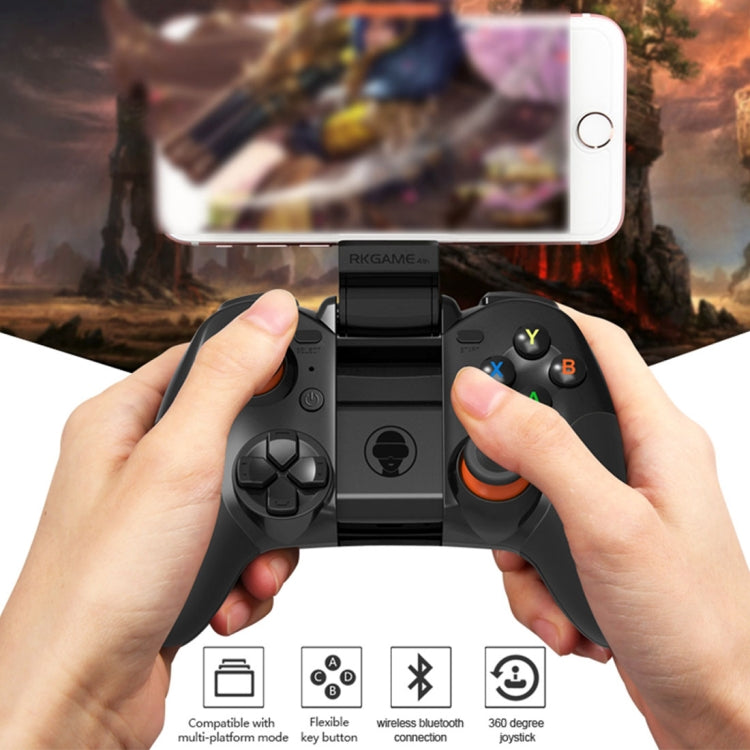 RKGAME 4th Wireless Bluetooth Gamepad Game Controller, For Android & iOS & PC(Black)