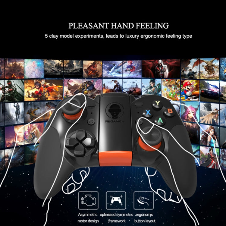 RKGAME 4th Wireless Bluetooth Gamepad Game Controller, For Android & iOS & PC(Black)
