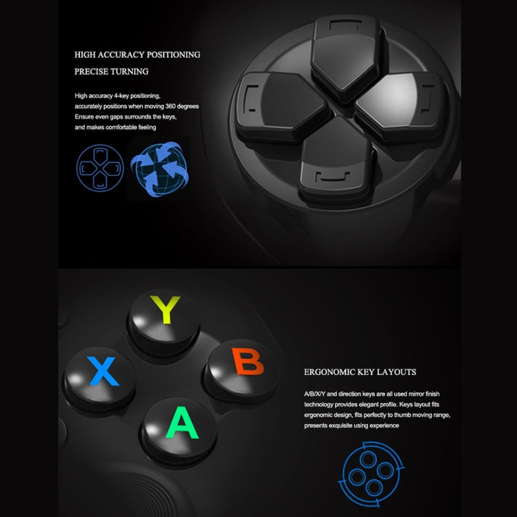 RKGAME 4th Wireless Bluetooth Gamepad Game Controller, For Android & iOS & PC(Black)