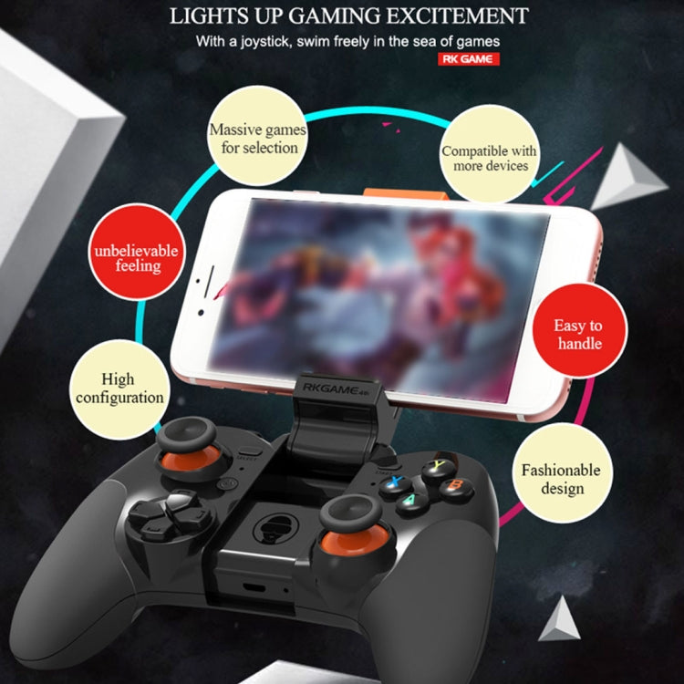RKGAME 4th Wireless Bluetooth Gamepad Game Controller, For Android & iOS & PC(Black)