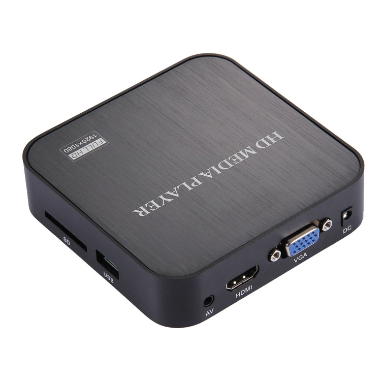 1080P HD Media Player with Remote Controller, Support HDD / SD Card / MMC / Flash Drive / HDMI Output(Black)