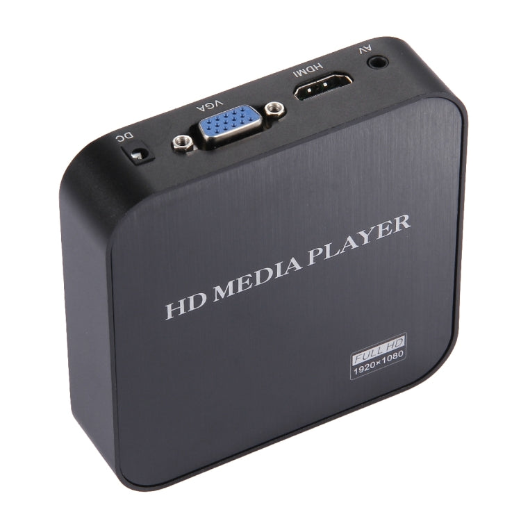 1080P HD Media Player with Remote Controller, Support HDD / SD Card / MMC / Flash Drive / HDMI Output(Black)