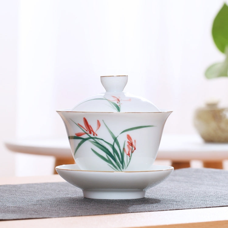Hand Painting Ceramic Kungfu Teaware Teacup with Cover