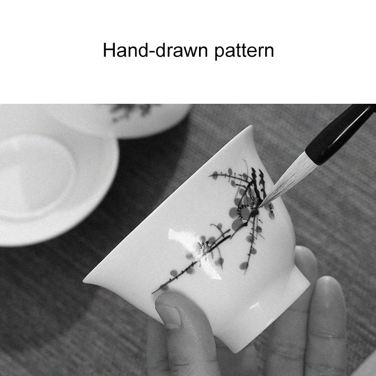 Hand Painting Ceramic Kungfu Teaware Teacup with Cover