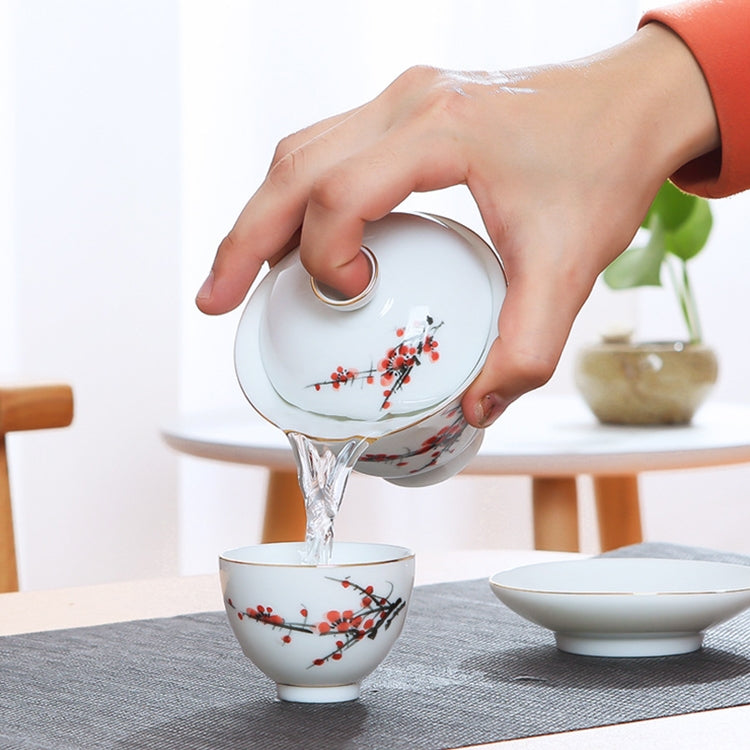 Hand Painting Ceramic Kungfu Teaware Teacup with Cover