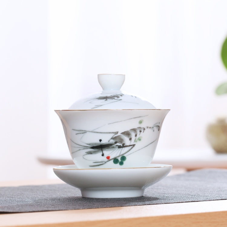 Hand Painting Ceramic Kungfu Teaware Teacup with Cover