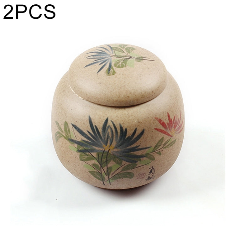 2 PCS Hand-painted Ceramics Kung Fu Teaset Tea Cans